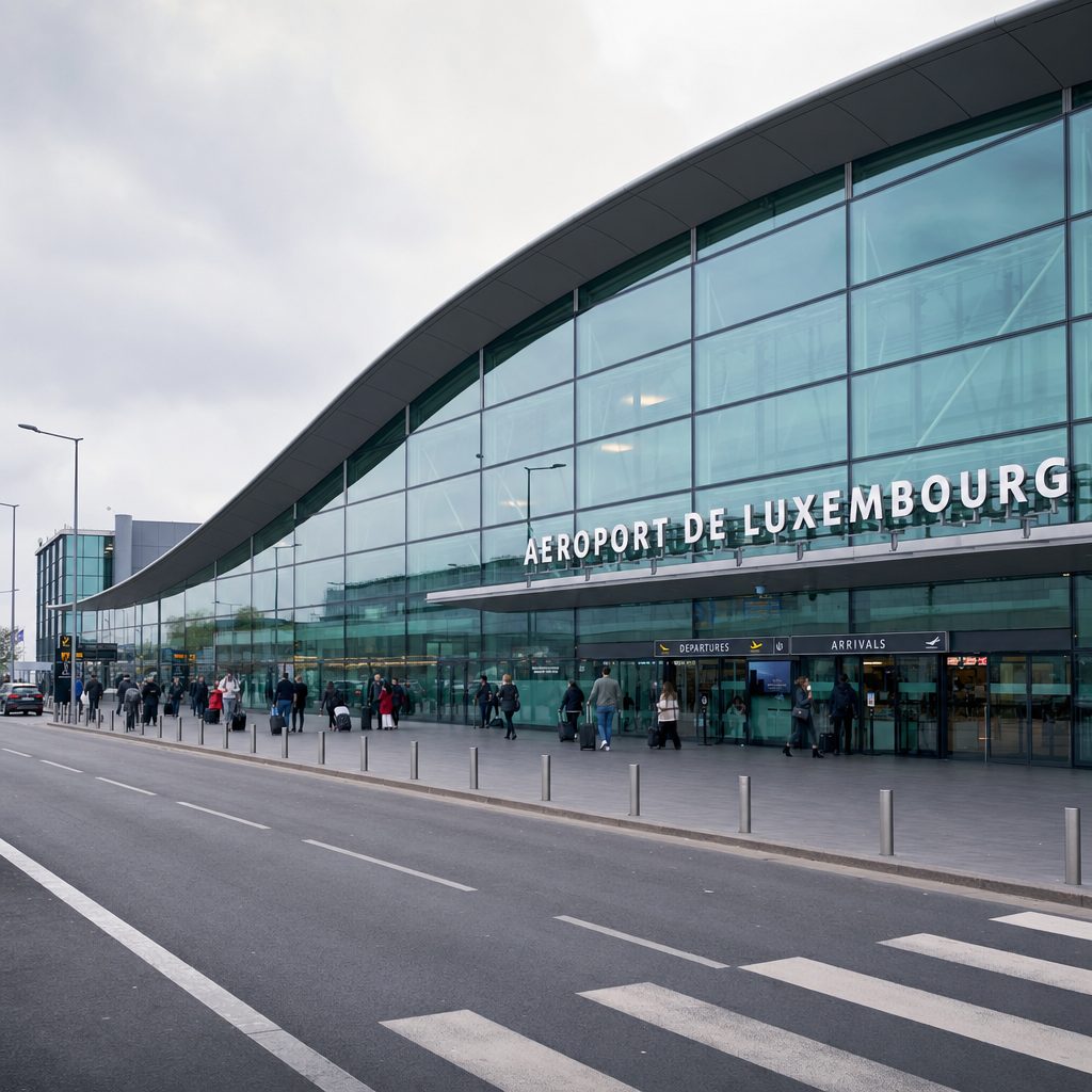 Terminal de l'aéroport international de Luxembourg LUX-Findel — départs et arrivées